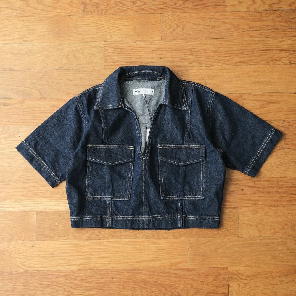 Zara Dark Blue Button Down Shirt